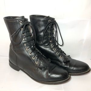 Women's Justin Black Leather L506 Lacer 9.5 B